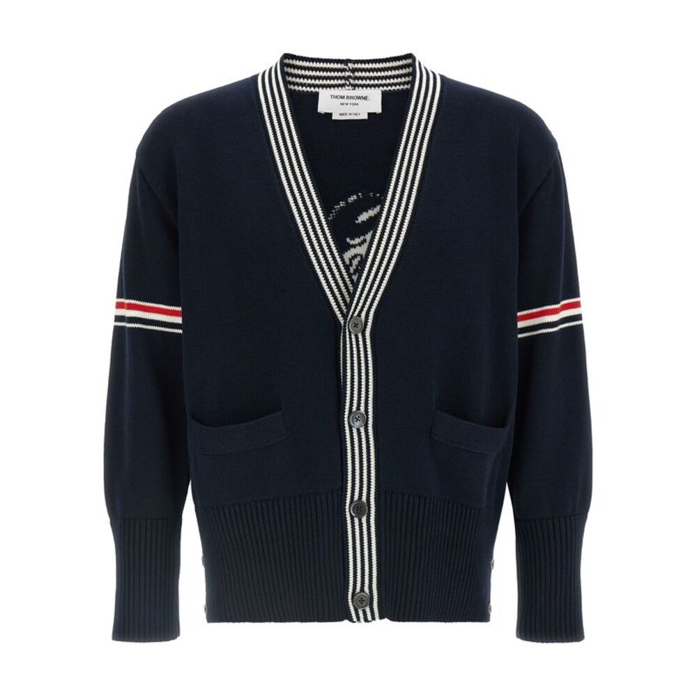 Thom Browne Blue Cotton Men's Cardigan